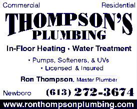 Thompson Plumbing  & Water Treatment 613-272-3674