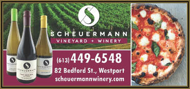 Scheuermann Vineyard and Winery  82 Bedford, Westport          ​449-6548​ www.scheuermannwinery.com 613-449-6548